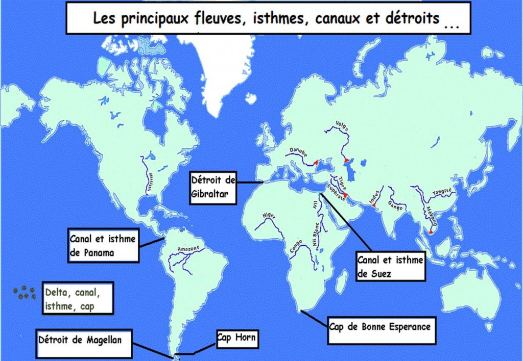 Carte Des Détroits Et Canaux Du Monde