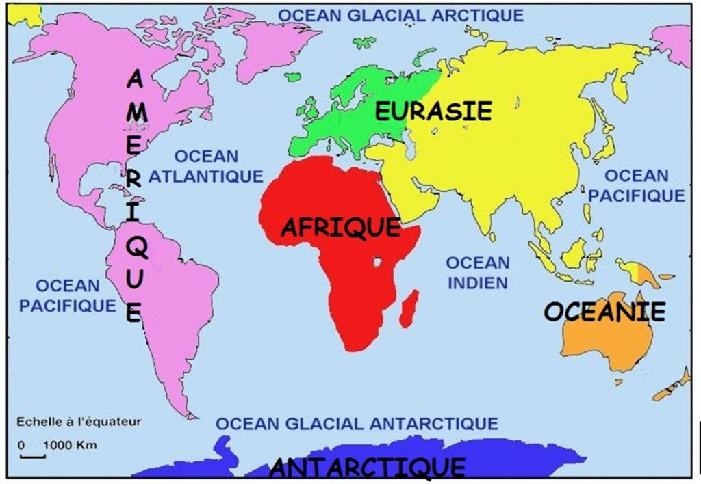 Continents Et Oceans Continents And Oceans Social Studies French Images